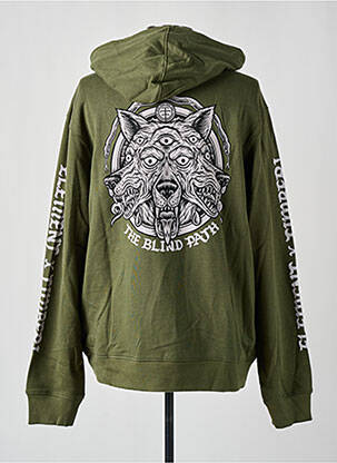 Sweat-shirt à capuche tissage jersey manches longues vert ELEMENT homme