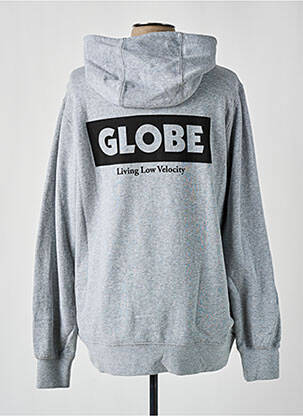 Sweat-shirt à capuche poches manches longues gris GLOBE homme