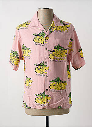 Chemise manches courtes col tailleur rose ELEMENT homme