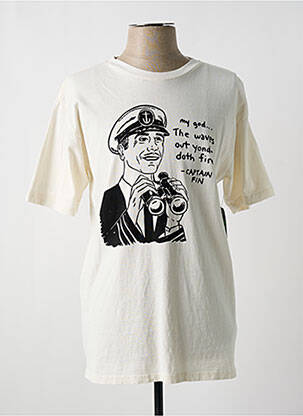 T-shirt stretch manches courtes beige CAPTAIN FIN homme