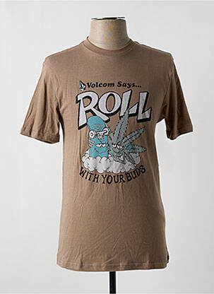 T-shirt bio manches courtes marron VOLCOM homme