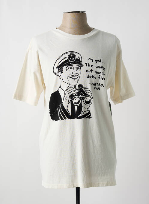 T-shirt stretch manches courtes beige CAPTAIN FIN homme
