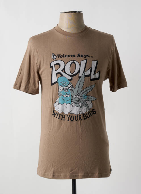 T-shirt coupe cintrée manches courtes marron VOLCOM homme