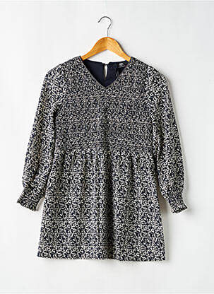 Robe mi-longue manches longues bleu LE TEMPS DES CERISES fille
