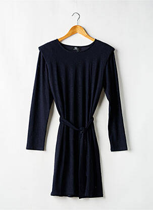 Robe mi-longue col rond manches longues bleu LE TEMPS DES CERISES fille