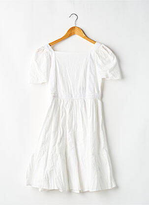 Robe mi-longue col carré manches courtes blanc GARCIA fille