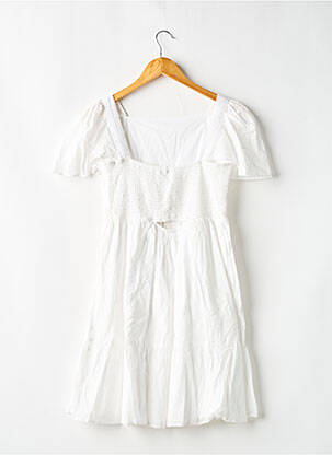 Robe mi-longue col carré manches courtes blanc GARCIA fille