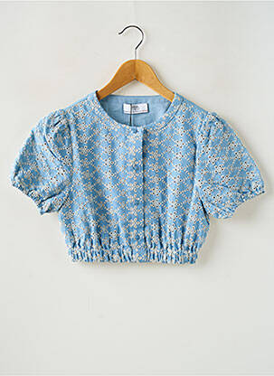 Top manches courtes manches courtes bleu LE TEMPS DES CERISES fille