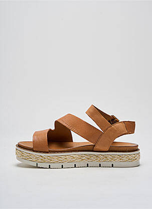 Sandales/nu pieds matière lisse talon de 4 à 6cm marron ALTEX femme