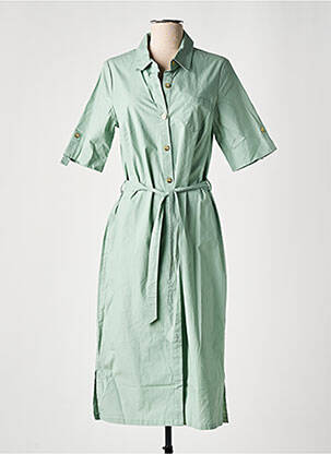 Robe mi-longue manches courtes manches courtes vert ÉTYMOLOGIE femme