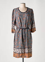 Robe mi-longue manches 3/4 manches 3/4 bleu GRIFFON femme
