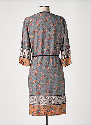 Robe mi-longue manches 3/4 manches 3/4 bleu GRIFFON femme