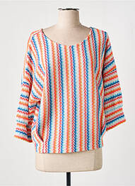 Pull stretch manches 3/4 bleu LE PETIT BAIGNEUR femme