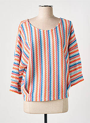 Pull stretch manches 3/4 bleu LE PETIT BAIGNEUR femme