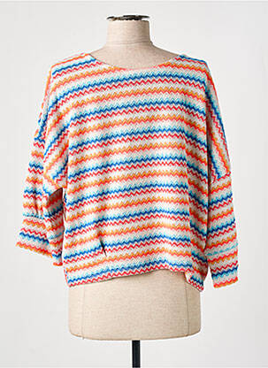 Pull coupe droite manches 3/4 bleu LE PETIT BAIGNEUR femme
