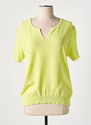 Pull col v manches courtes vert LE PETIT BAIGNEUR femme