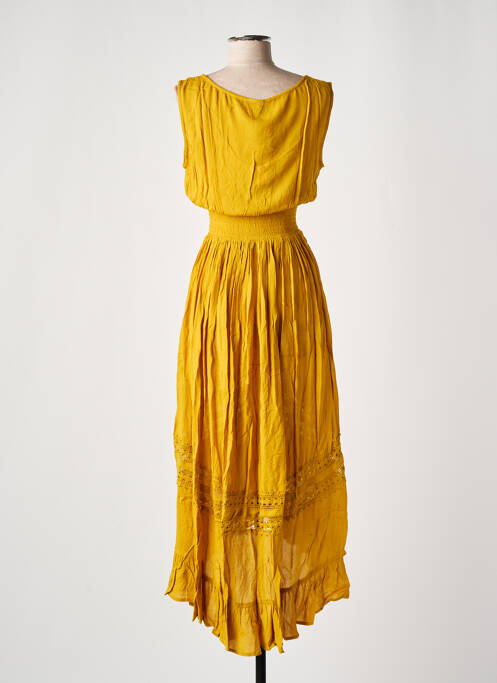 Robe mi-longue jaune SMASH WEAR pour femme