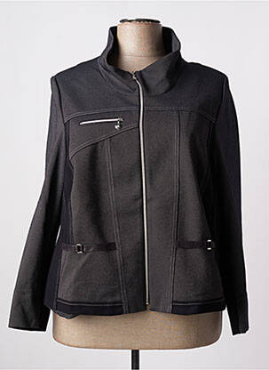 Veste casual col rond noir CHRISTINE LAURE femme