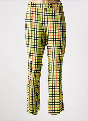 Pantalon droit tissage crêpe taille normale vert HIPPOCAMPE femme