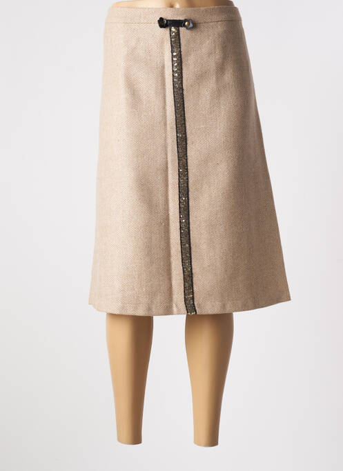 Jupe mi-longue beige HIPPOCAMPO pour femme