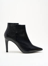 Bottines/boots tissage satiné talon de 7 à 9cm noir PERLATO femme