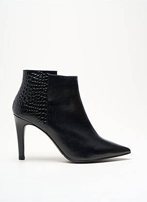 Bottines/boots tissage satiné talon de 7 à 9cm noir PERLATO femme