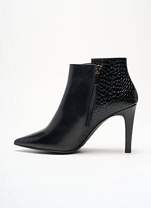 Bottines/boots tissage satiné talon de 7 à 9cm noir PERLATO femme