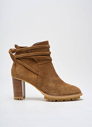 Bottines/boots nubuck talon de 7 à 9cm marron PHILIPPE MORVAN femme