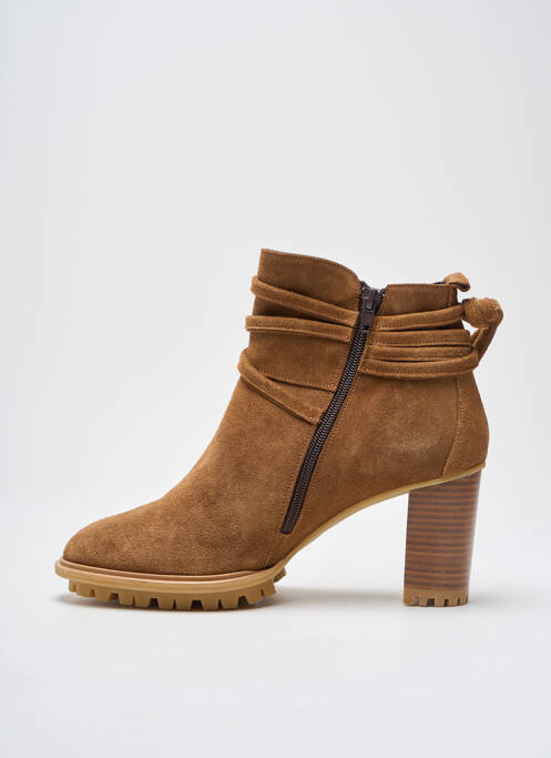 Bottines/boots nubuck talon de 7 à 9cm marron PHILIPPE MORVAN femme