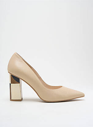 Escarpins tissage satiné talon de 7 à 9cm beige LODI femme