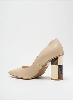 Escarpins tissage satiné talon de 7 à 9cm beige LODI femme
