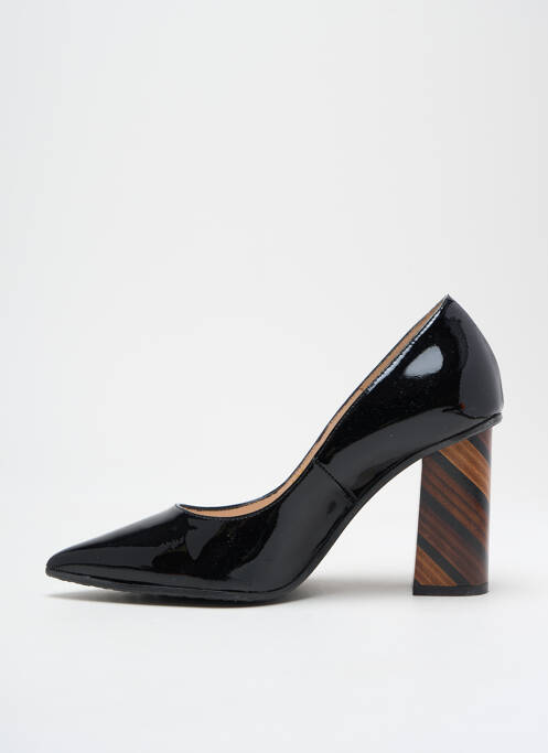Escarpins matière lisse talon de 7 à 9cm noir LODI femme