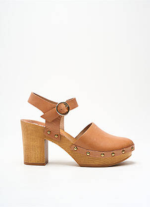 Sandales/nu pieds semi compensé talon de 7 à 9cm marron JB MARTIN femme