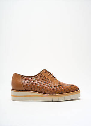 Derbies tissage satiné talon plat jusqu'à 3cm marron GADEA femme