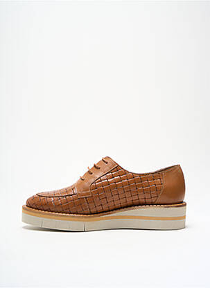 Derbies tissage satiné talon plat jusqu'à 3cm marron GADEA femme