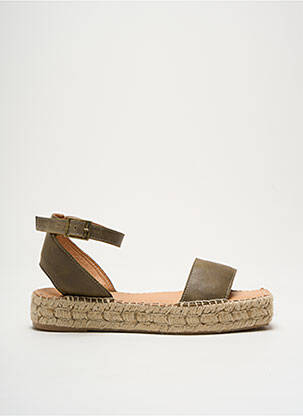 Espadrilles talon de 4 à 6cm vert PÖLKA femme