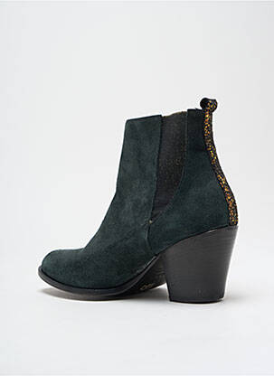 Bottines/boots tissage satiné talon de 4 à 6cm vert BLU VELVET femme