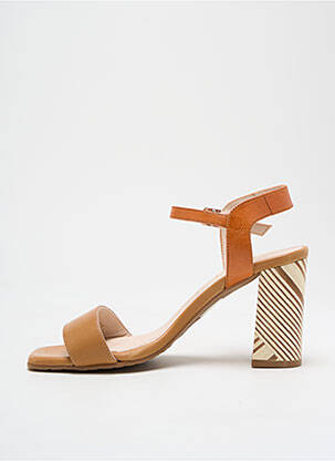 Sandales/nu pieds tissage satiné talon de 4 à 6cm orange LODI femme