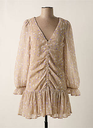 Robe courte manches longues manches longues beige TIFFOSI femme