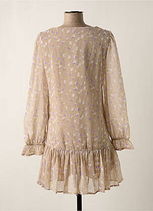 Robe courte manches longues manches longues beige TIFFOSI femme