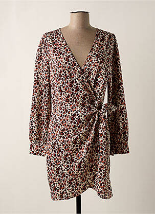 Robe courte manches longues manches longues orange RETRO & ICONE femme