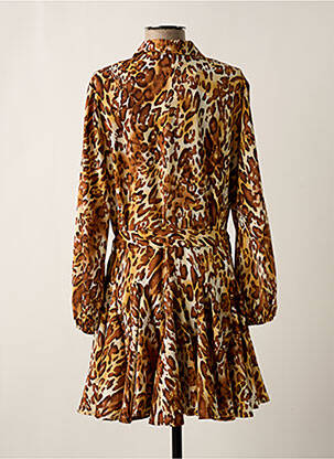 Robe courte coupe évasée manches longues marron RETRO & ICONE femme