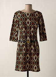 Robe courte manches 3/4 manches 3/4 marron ZEPELINE femme