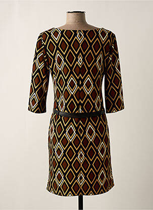 Robe courte manches 3/4 manches 3/4 marron ZEPELINE femme