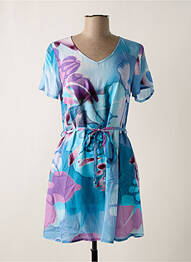 Robe courte manches courtes manches courtes bleu AGATHE & LOUISE femme