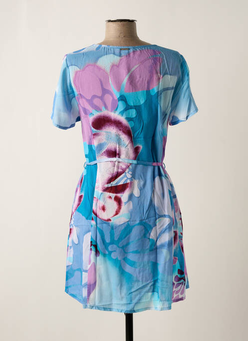 Robe courte manches courtes manches courtes bleu AGATHE & LOUISE femme