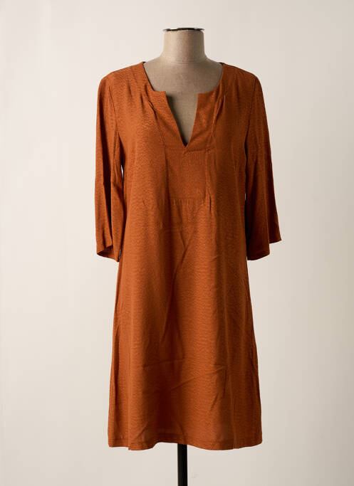 Robe mi-longue marron JANIS & JOHN pour femme