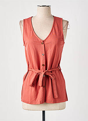 Top coupe cintrée sans manche orange TIFFOSI femme