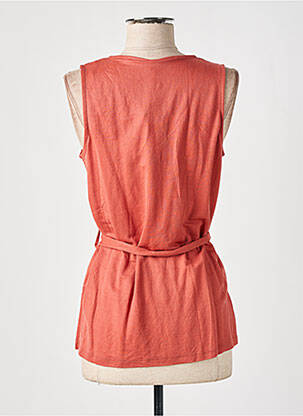 Top coupe cintrée sans manche orange TIFFOSI femme