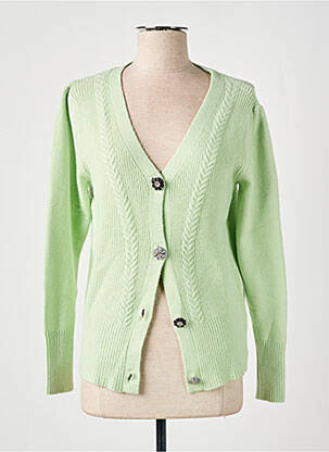 Gilet manches longues coupe cintrée vert LOU LOU BY NALO femme